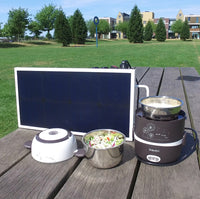 Mobisun Pro portable solar panel solar generator charge cooker cook steam with the sun vierkant