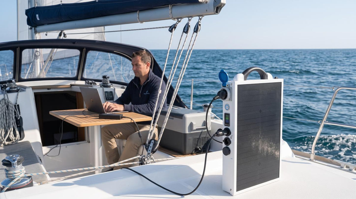 Mobisun Pro Air 2.0 — power station with integrated solar panel on board